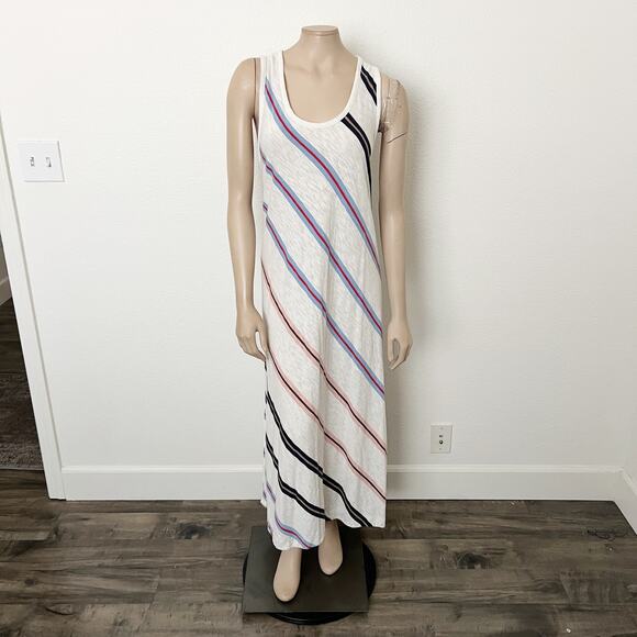 [LOFT] Lou & Grey Striped Slub Jersey Tank Midi Dress Scoop Neck Side Slit Sz XL - Picture 3 of 11